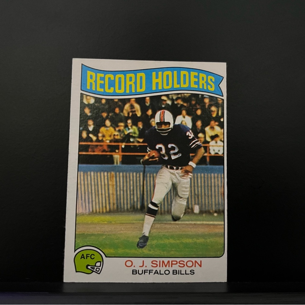 1975 Topps #355 O.J. Simpson - Record Breaker Bills 6.5 - EX/MT+
